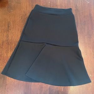 Midi Mermaid-style Black Polyester Skirt